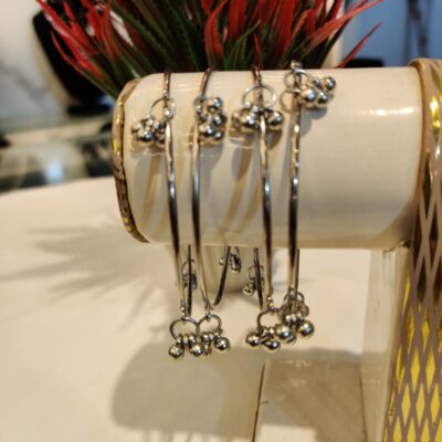 Kashmiri Churri Charming Silver-Finish Ghungroo Fusion Bangles Gold Plated ✨