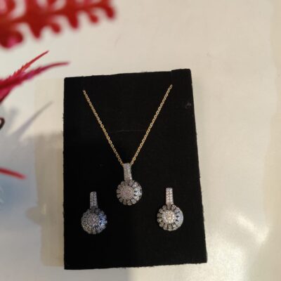 ✨ Sophisticated Zirconia Sunburst Pendant & Earrings Set ✨